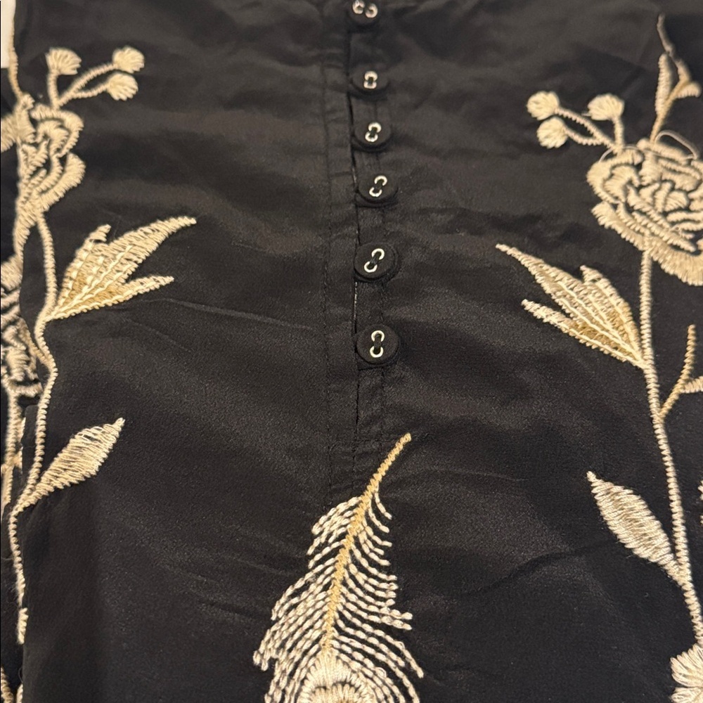 Johnny Was silk Calipso Button Neck Field Blouse NWT oversized - Picture 13 of 15